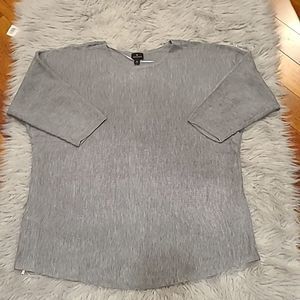 Worthington womens gray acrylic flowy sweater size zipped sides size xl